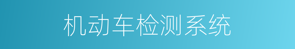 机动车检测系统的同义词