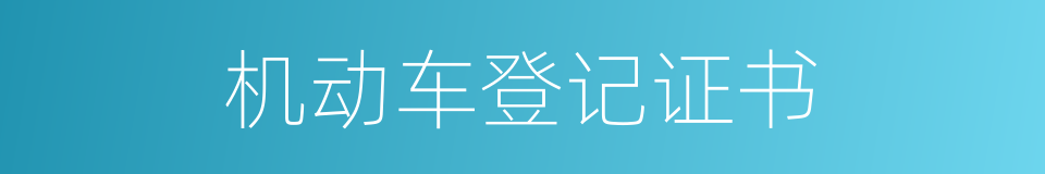 机动车登记证书的同义词