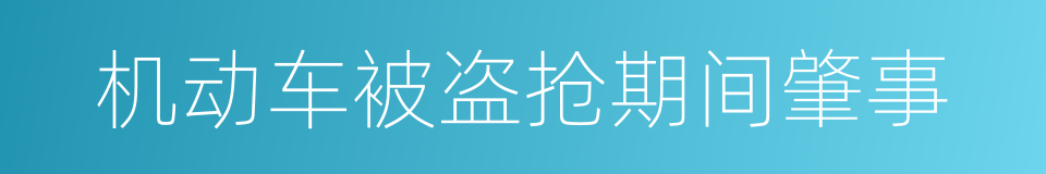 机动车被盗抢期间肇事的同义词