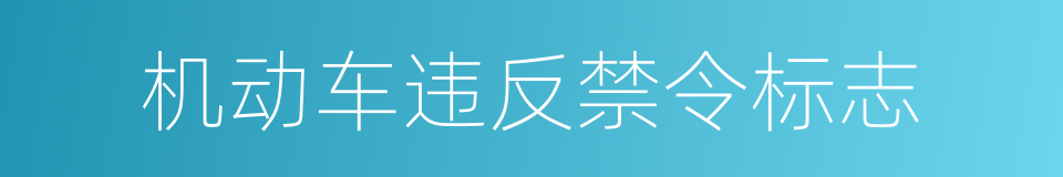 机动车违反禁令标志的同义词