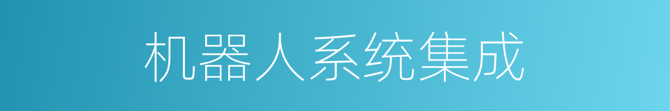 机器人系统集成的同义词