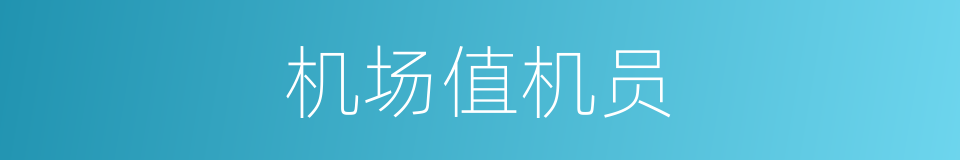 机场值机员的同义词