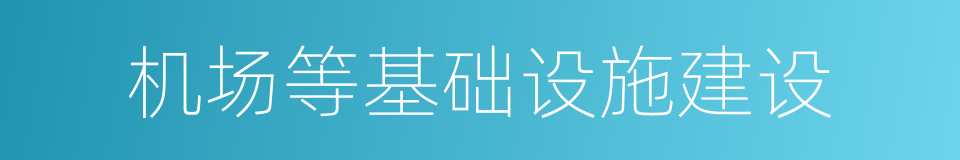 机场等基础设施建设的同义词