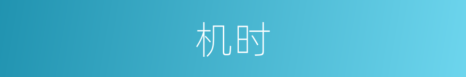 机时的意思