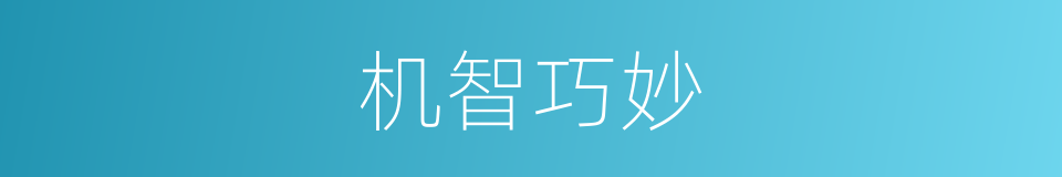 机智巧妙的意思