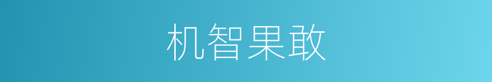机智果敢的意思