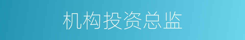 机构投资总监的同义词