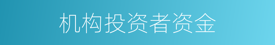 机构投资者资金的同义词