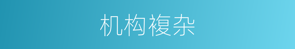 机构複杂的同义词