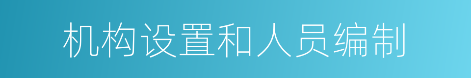 机构设置和人员编制的同义词