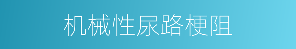 机械性尿路梗阻的同义词
