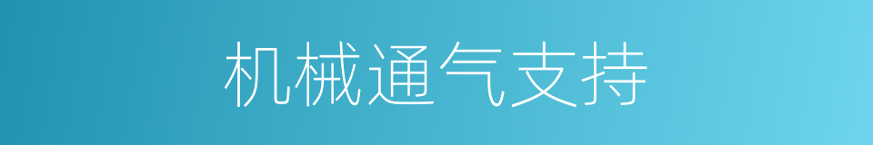 机械通气支持的同义词
