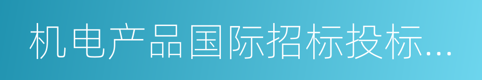 机电产品国际招标投标实施办法的同义词