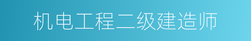 机电工程二级建造师的同义词