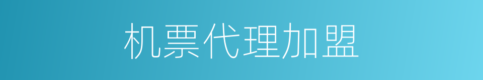 机票代理加盟的同义词