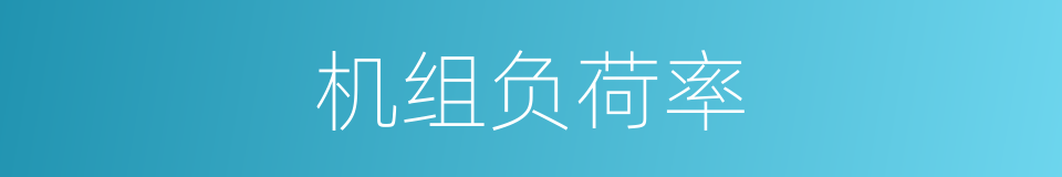 机组负荷率的同义词