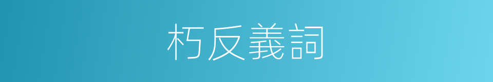 朽反義詞的意思