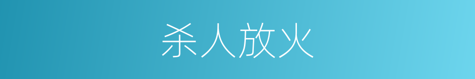 杀人放火的意思
