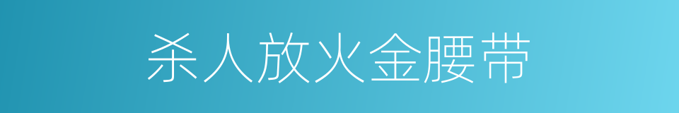 杀人放火金腰带的同义词