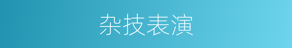 杂技表演的同义词