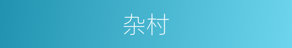 杂村的同义词