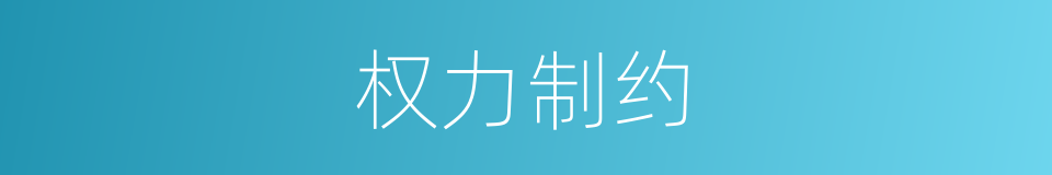 权力制约的同义词