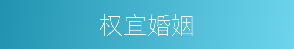 权宜婚姻的同义词