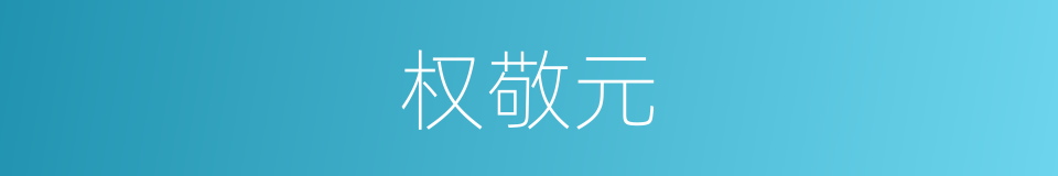 权敬元的同义词