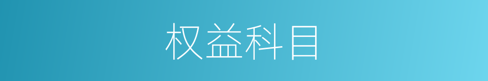 权益科目的意思