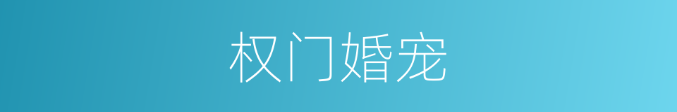 权门婚宠的同义词