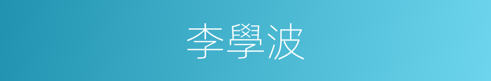李學波的同義詞
