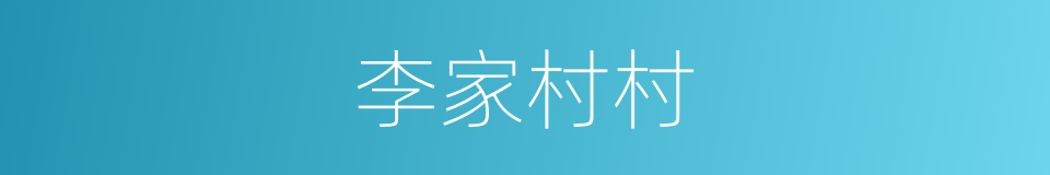 李家村村的同义词