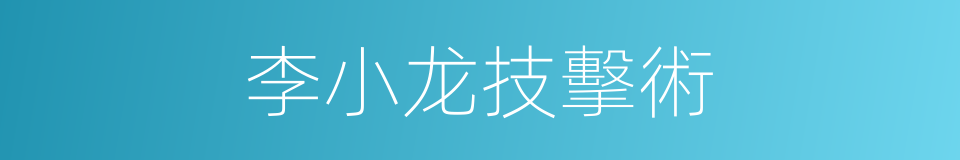 李小龙技擊術的同義詞