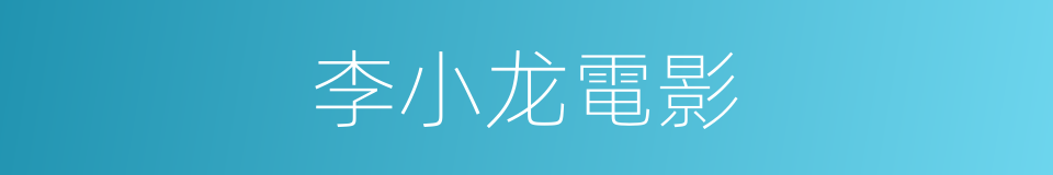 李小龙電影的同義詞