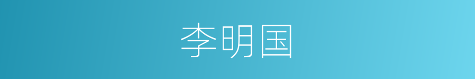 李明国的同义词