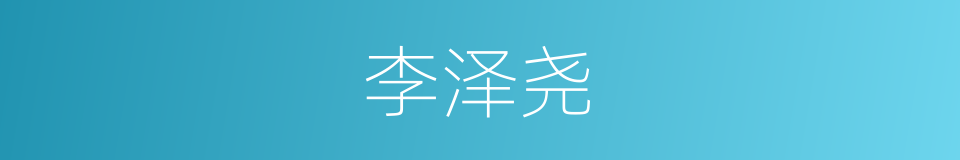 李泽尧的同义词