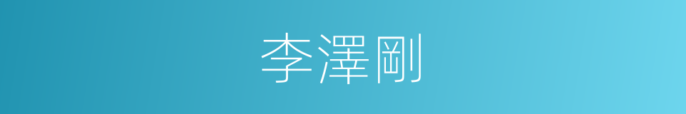 李澤剛的同義詞