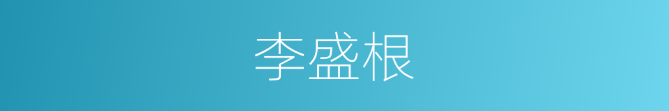 李盛根的同义词