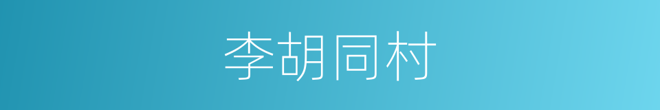 李胡同村的同义词