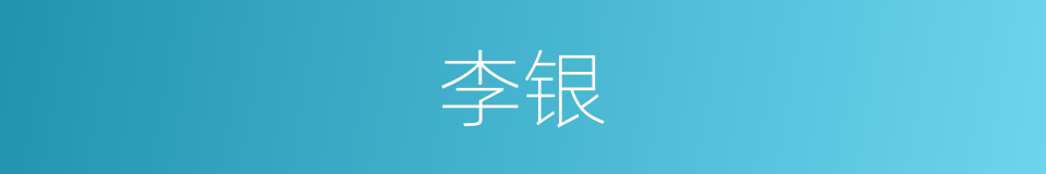 李银的同义词