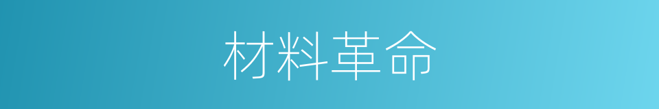 材料革命的同义词