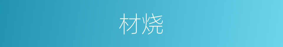 材烧的同义词