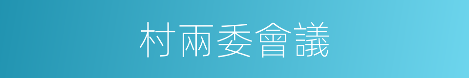 村兩委會議的同義詞