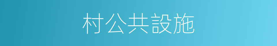 村公共設施的同義詞