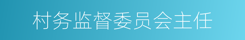 村务监督委员会主任的同义词