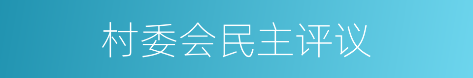 村委会民主评议的同义词