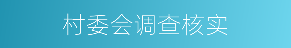 村委会调查核实的同义词