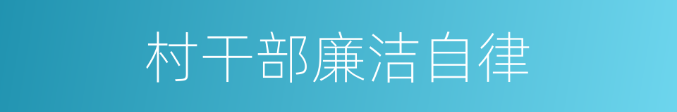 村干部廉洁自律的同义词