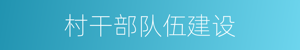 村干部队伍建设的同义词