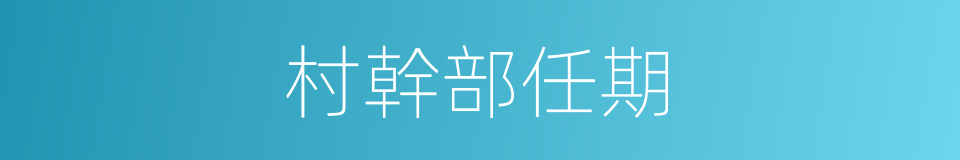 村幹部任期的同義詞